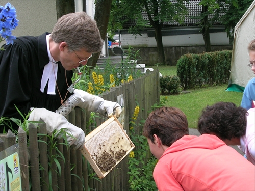 Attendorn summt! So heißt es am Samstag, 12. Mai 2018. Mit einem Bienen-Aktionstag wird auf das für uns Menschen lebensbedrohliche Insektensterben aufmerksam gemacht. In Zusammenarbeit mit der Evangelischen Kirchengemeinde, dem Imkerverein Attendorn und Mit-Initiator Marius Becker lädt die Hansestadt Attendorn Groß und Klein zu diesem besonderen Aktionstag ein (Foto: Stadt Attendorn)
