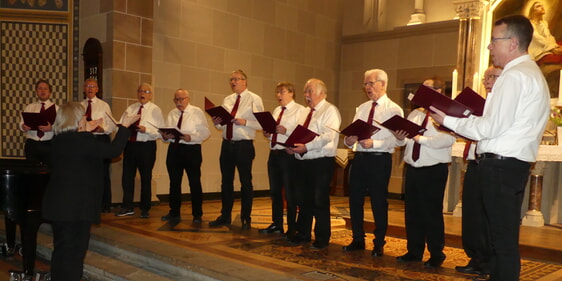 Das Sängerquartett „Frohsinn“ im ersten diesjährigen Monatsschlussgottesdienst in der Christuskirche. (Foto: Ingrid Weiland)