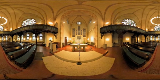 360° Bilder der Ev. Kreuzkirche in Brügge