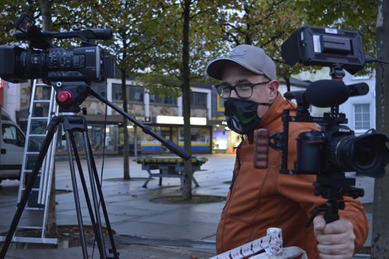 Jochen Mühleck. Er produziert die Videos der Gottesdienste von Markus- und Christuskirche. (Foto: Iris Kannenberg)