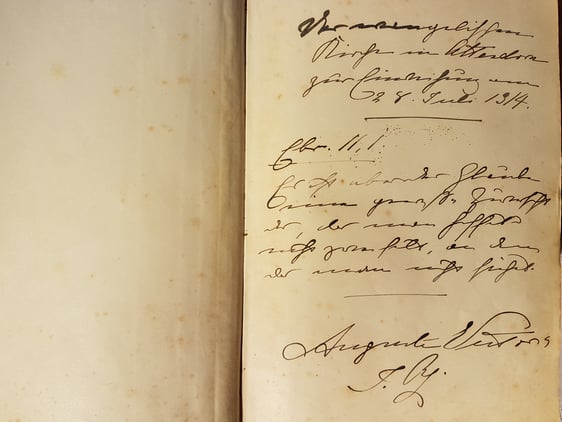 Die persönliche Widmung von der letzten deutschen Kaiserin Auguste Victoria (Foto: Schliebener)