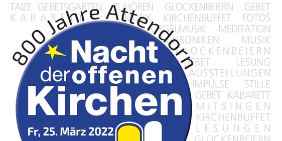 Nacht der Offenen Kirchen - lassen Sie sich einladen, die Gotteshäuser Attendorns mal anders zu erleben. (Grafik: kgal)