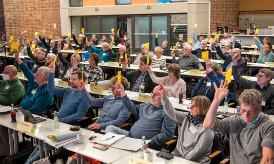 Die Synode tagte erneut in der Aula des Evangelischen Gymnasiums Meinerzhagen. Aufgrund der hervorragenden Rahmenbedingungen sollen dort auch zukünftig die Synode stattfinden (Foto: EKKLP)